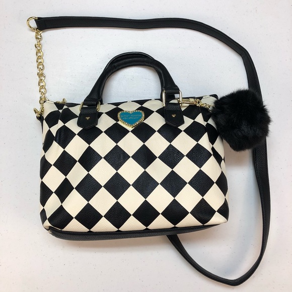 betsey johnson checkered purse